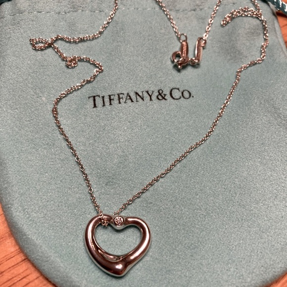 Tiffany & Co. Jewelry - SOLD: Tiffany & Co Elsa Peretti Open Heart Diamond Necklace